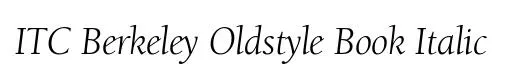 ITC Berkeley Oldstyle Book Italic