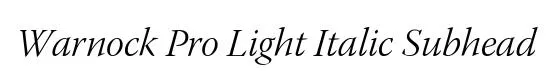 Warnock Pro Light Italic Subhead