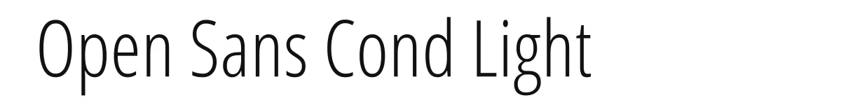 Open Sans Cond Light original font preview