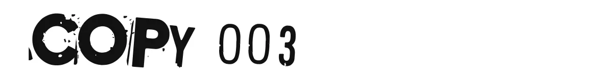 Copy 003 original font preview