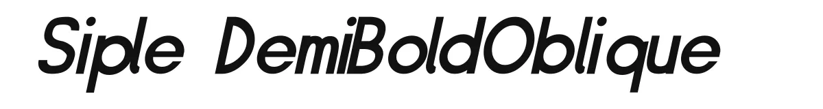 Siple DemiBoldOblique original font preview
