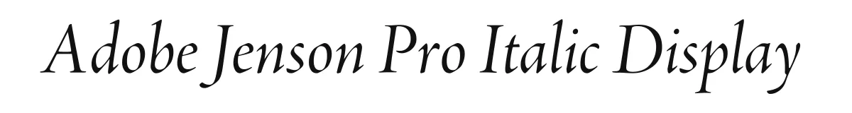 Adobe Jenson Pro Italic Display font preview