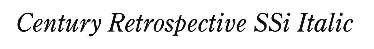 Century Retrospective SSi Italic font preview