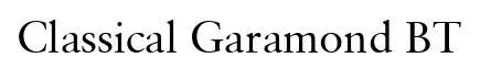 Classical Garamond BT original font preview