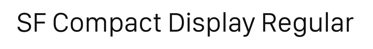SF Compact Display Regular font preview