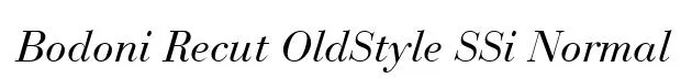 Bodoni Recut OldStyle SSi Normal