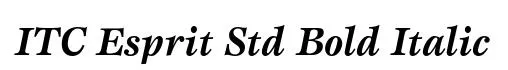 ITC Esprit Std Bold Italic