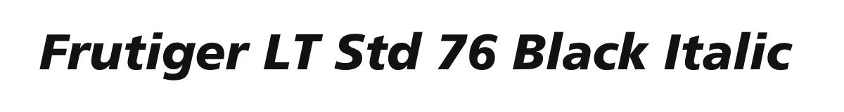 Frutiger LT Std 76 Black Italic font preview
