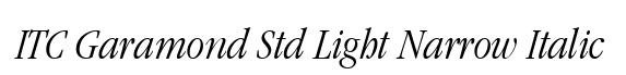 ITC Garamond Std Light Narrow Italic