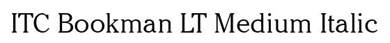 ITC Bookman LT Medium Italic