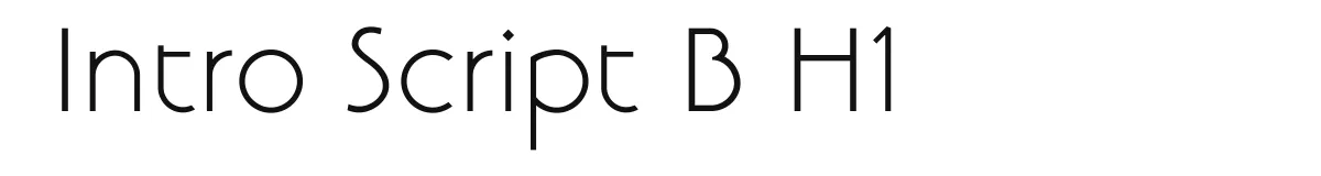 Intro Script B H1 font preview