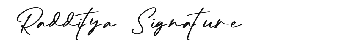 Radditya Signature original font preview