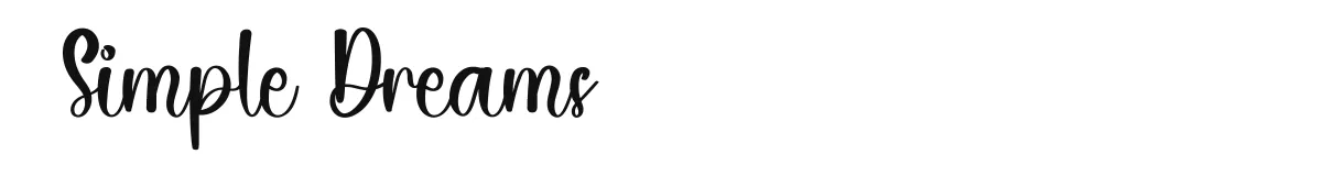 Simple Dreams original font preview