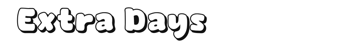 Extra Days original font preview
