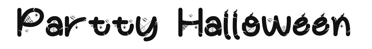 Partty Halloween font preview