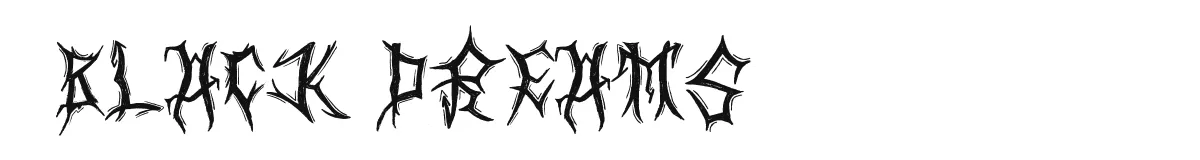 Black Dreams original font preview