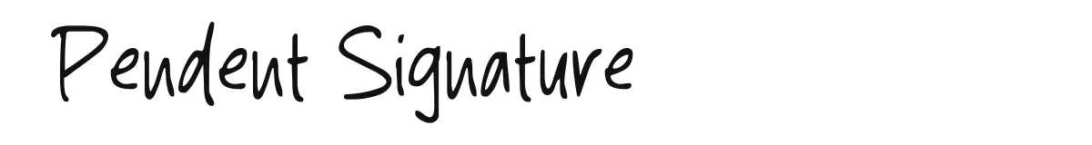Pendent Signature font preview