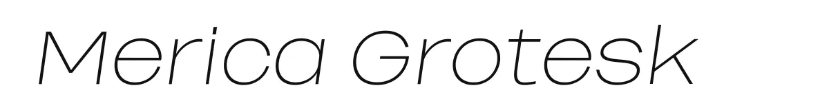 Merica Grotesk Mericagroteskthinitalic Personal Use Only preview