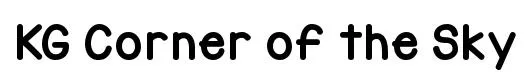 KG Corner of the Sky original font preview