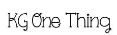 KG One Thing original font preview