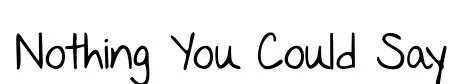 Nothing You Could Say original font preview