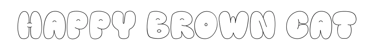 Happy brown cat original font preview