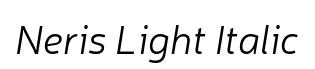 Neris Light Italic