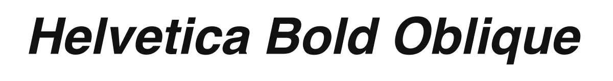 Helvetica Bold Oblique font preview