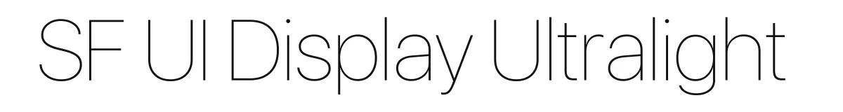 SF UI Display Ultralight font preview