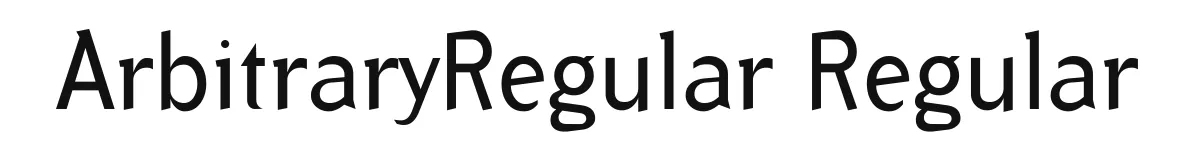 ArbitraryRegular Regular original font preview