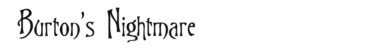 Burton's Nightmare original font preview