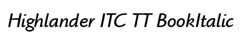 Highlander ITC TT BookItalic