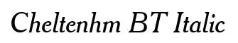 Cheltenhm BT Italic original font preview