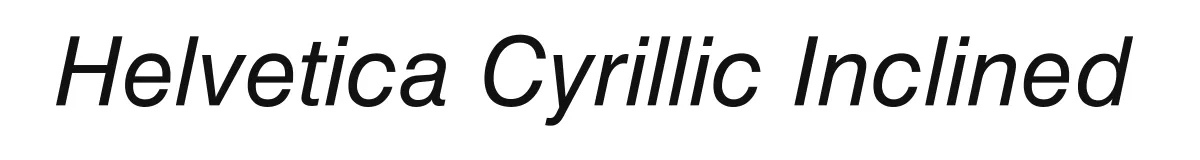 Helvetica Cyrillic Inclined original font preview