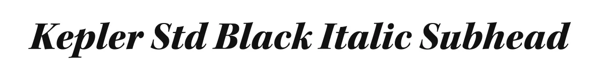 Kepler Std Black Italic Subhead original font preview