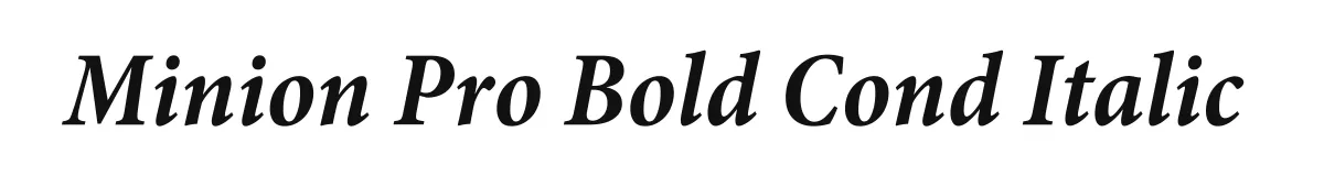 Minion Pro Bold Cond Italic original font preview
