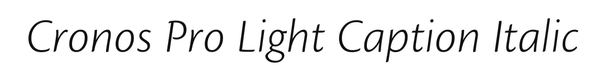 Cronos Pro Light Caption Italic original font preview