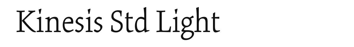 Kinesis Std Light original font preview
