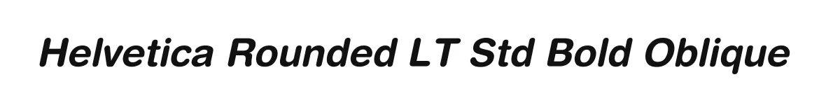 Helvetica Rounded LT Std Bold Oblique original font preview