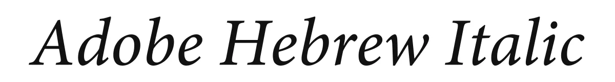 Adobe Hebrew Italic original font preview