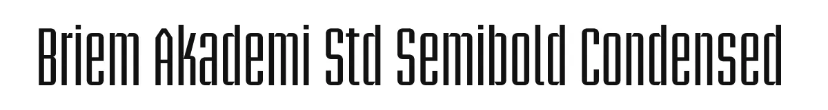 Briem Akademi Std Semibold Condensed original font preview