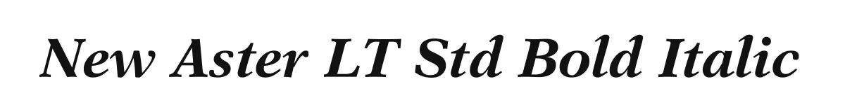 New Aster LT Std Bold Italic original font preview