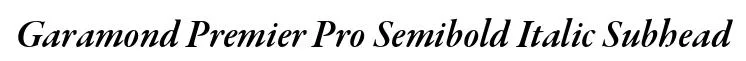 Garamond Premier Pro Semibold Italic Subhead