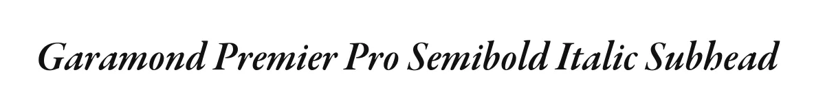Garamond Premier Pro Semibold Italic Subhead original font preview