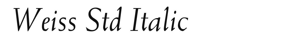 Weiss Std Italic original font preview