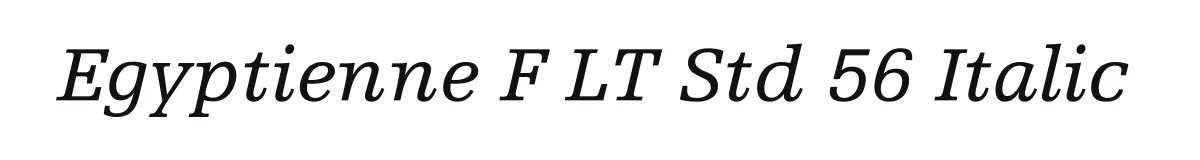 Egyptienne F LT Std 56 Italic original font preview