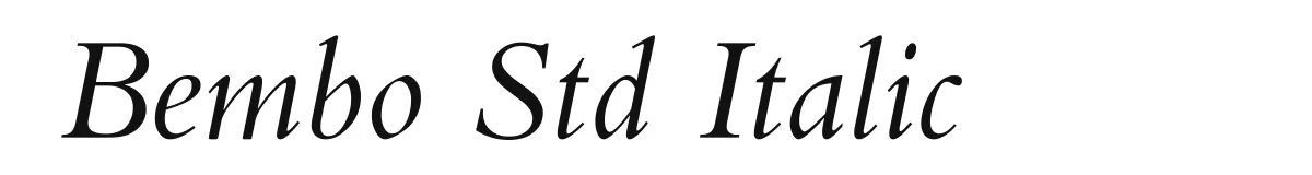 Bembo Std Italic original font preview