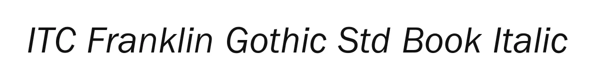 ITC Franklin Gothic Std Book Italic original font preview