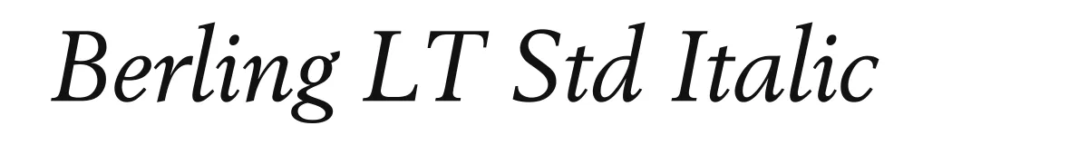 Berling LT Std Italic original font preview