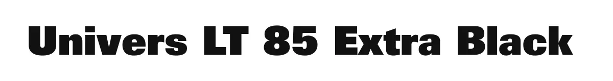 Univers LT 85 Extra Black original font preview